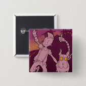 4人の小さいモンスター-夜音楽 缶バッジ (正面&裏面)