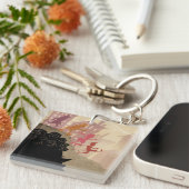 4人の小さいモンスター-町を通した歩く キーホルダー (正面右)