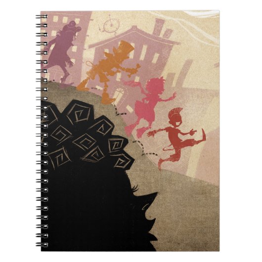 4人の小さいモンスター-町を通した歩く ノートブック (正面)