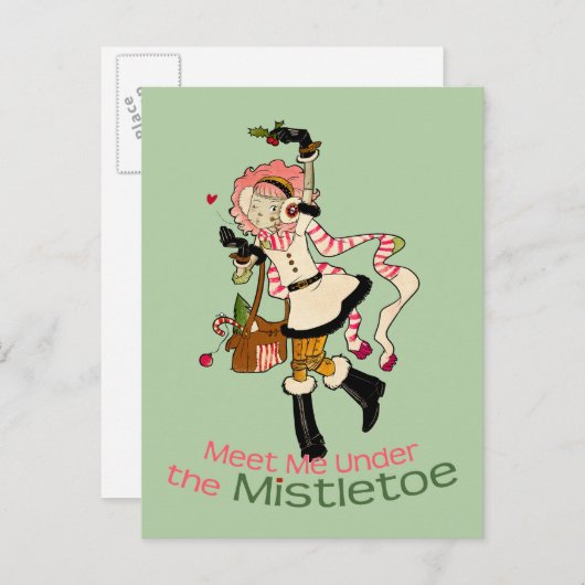 4人の小さいモンスター- Nessaの休日 シーズンポストカード (正面/裏面)