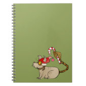 4人の小さいモンスター- Teslaの休日のロゴ ノートブック (正面)