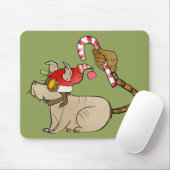 4人の小さいモンスター- Teslaの休日のロゴ マウスパッド (マウス)