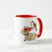 4人の小さいモンスター- Teslaの休日のロゴ マグカップ (正面右)