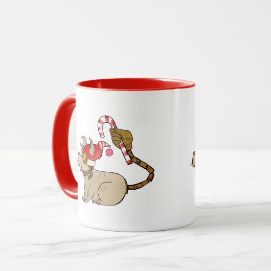 4人の小さいモンスター- Teslaの休日のロゴ マグカップ (正面左)