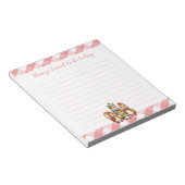 4人の小さなリスかわいいピンクのギンガムのリストをする ノートパッド (アングル)