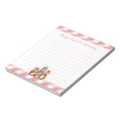 4人の小さなリスかわいいピンクのギンガムのリストをする ノートパッド (回転)