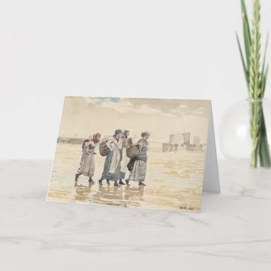 4人の漁夫がビーチ | ウィンズローホーマー カード (正面)