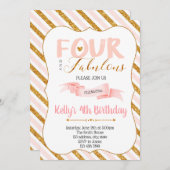 4人の素晴らしい誕生日の招待状 招待状 (正面/裏面)
