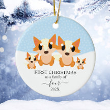 4人家族の初めてのクリスマス キツネ