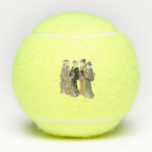 4人日本の芸者女子伝統的服タン テニスボール (正面)