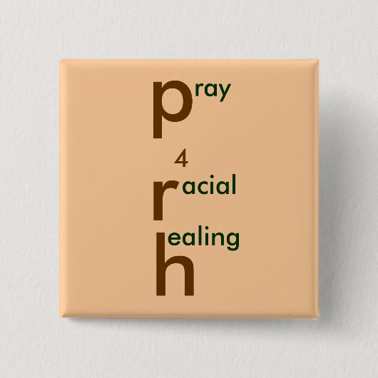 4人種的な治療を祈って下さい 缶バッジ (正面)