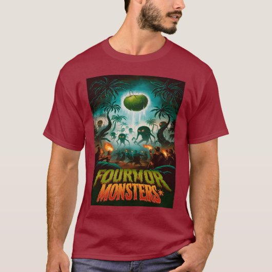 4体のモンスター：侵略が始まる Tシャツ (正面)