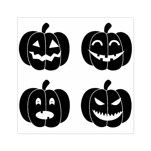 4個のカボチャのアートスタンプ ラバースタンプ (インプリント)