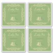 4個のヴィンテージカスタムハーブティー シール (正面)