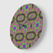 4個の青い星groovy ラージ壁時計 (傾斜)