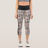 4側面に写真のコラージュとカスタム文字 カプリレギンス (正面)