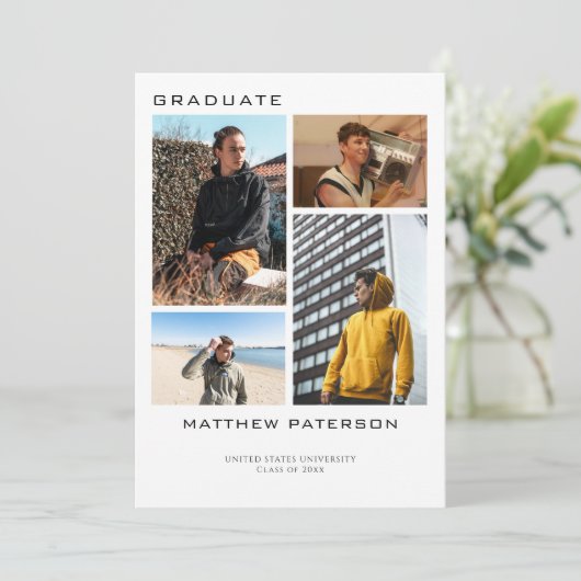 4光格子丁合い | ミニマシンプルリスト卒業 招待状 (スタンド正面)