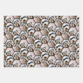 4六角形の写真ファンキーコラージュ ラッピングペーパーシート (正面)