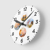 4円パーソナライズされたフォトシャドウインレイ ラウンド壁時計 (傾斜)