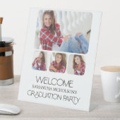 4写真お洒落卒業パーティーへようこそ 台座サイン (インサイチュ)