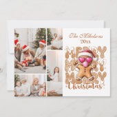 4写真かわいいジンジャーブレッドのクリスマス シーズンカード (正面)