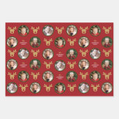 4写真かわいいトナカイ家族のクリスマス ラッピングペーパーシート (正面3)