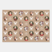 4写真かわいいトナカイ家族のクリスマス ラッピングペーパーシート (正面3)