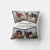 4写真とパーソナライズされた文字テンプレート クッション (正面)