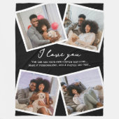 4写真とパーソナライズされた文字テンプレート フリースブランケット (正面)