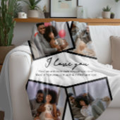 4写真とパーソナライズされた文字テンプレート フリースブランケット