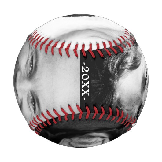 4写真のコラージュと日付 | Fanthers Dayパパ記念 野球ボール (裏面)