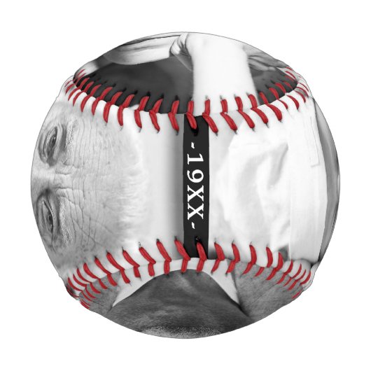 4写真のコラージュと日付 | Fanthers Dayパパ記念 野球ボール (正面)