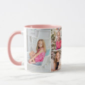 4写真のコラージュのカスタムな文字の母の日の抽象芸術 マグカップ (左)