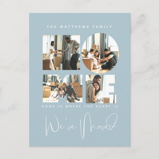 4写真の新しい自宅住所の変更のお知らせ ポストカード (正面)