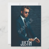 4写真の男性のモデルHeadshot Compカードテンプレート 招待状 (正面)