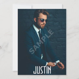 4写真の男性のモデルHeadshot Compカードテンプレート 招待状