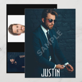 4写真の男性のモデルHeadshot Compカードテンプレート 招待状