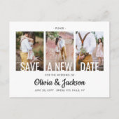 4写真の結婚延期された日付の変更 案内ポストカード (正面)