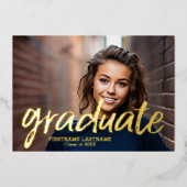 4写真アナウンスゴールドフォイルグラード招待状 箔招待状 (正面)