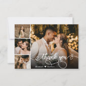 4写真エレガントコラージュの結婚サンキューカード サンキューカード (正面)
