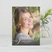 4写真エレガント書道台本の卒業 招待状 (スタンド正面)