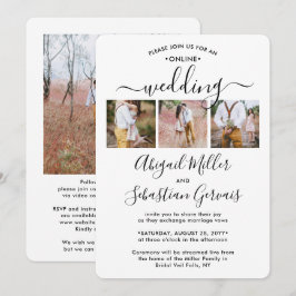 4写真オンライン仮想結婚化の儀式エレガント 招待状