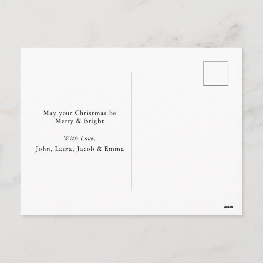 4写真クレストモノグラムのクリスマス シーズンポストカード (裏面)