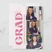 4写真コケットピンクボウ卒業パーティー 招待状 (正面)