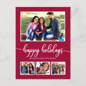 4写真コラージハッピーホリデイズクリスマスモダン ポストカード (正面)