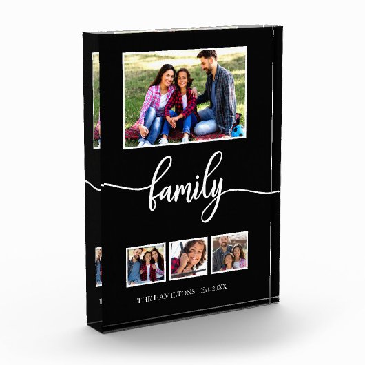 4写真コラージファミリーホームデコール フォトブロック (左)