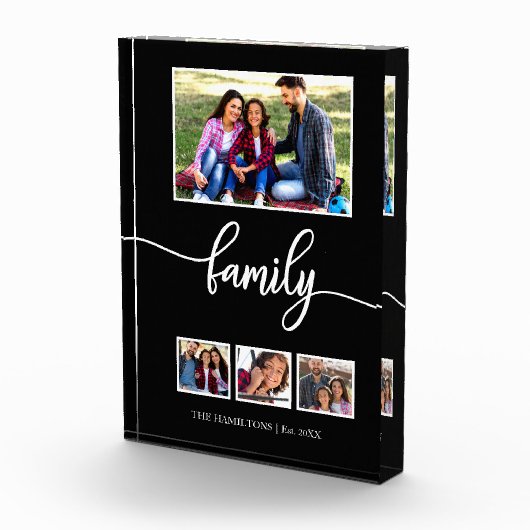 4写真コラージファミリーホームデコール フォトブロック (右)