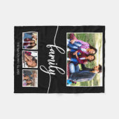 4写真コラージファミリーホームデコール フリースブランケット (正面(横))