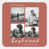 4写真コラージフォーエバーボーイズバレンタイン スクエアシール (正面)