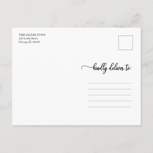 4写真コラージモノグラムメリークリスマスブラック ポストカード (裏面)